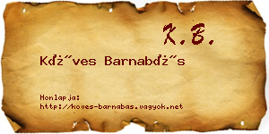 Köves Barnabás névjegykártya