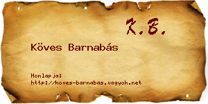 Köves Barnabás névjegykártya