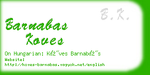 barnabas koves business card